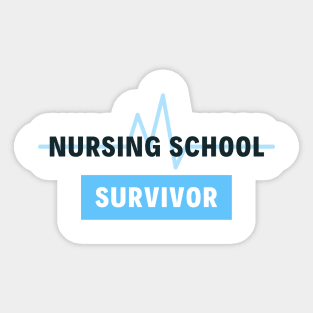 Nursing School Survivor black and blue text design Sticker